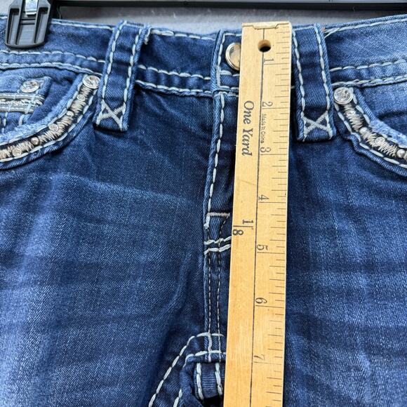 Rock Revival Jeans Women's 25 (2) Dark Blue Silana Embellished Western Bling - Picture 14 of 16